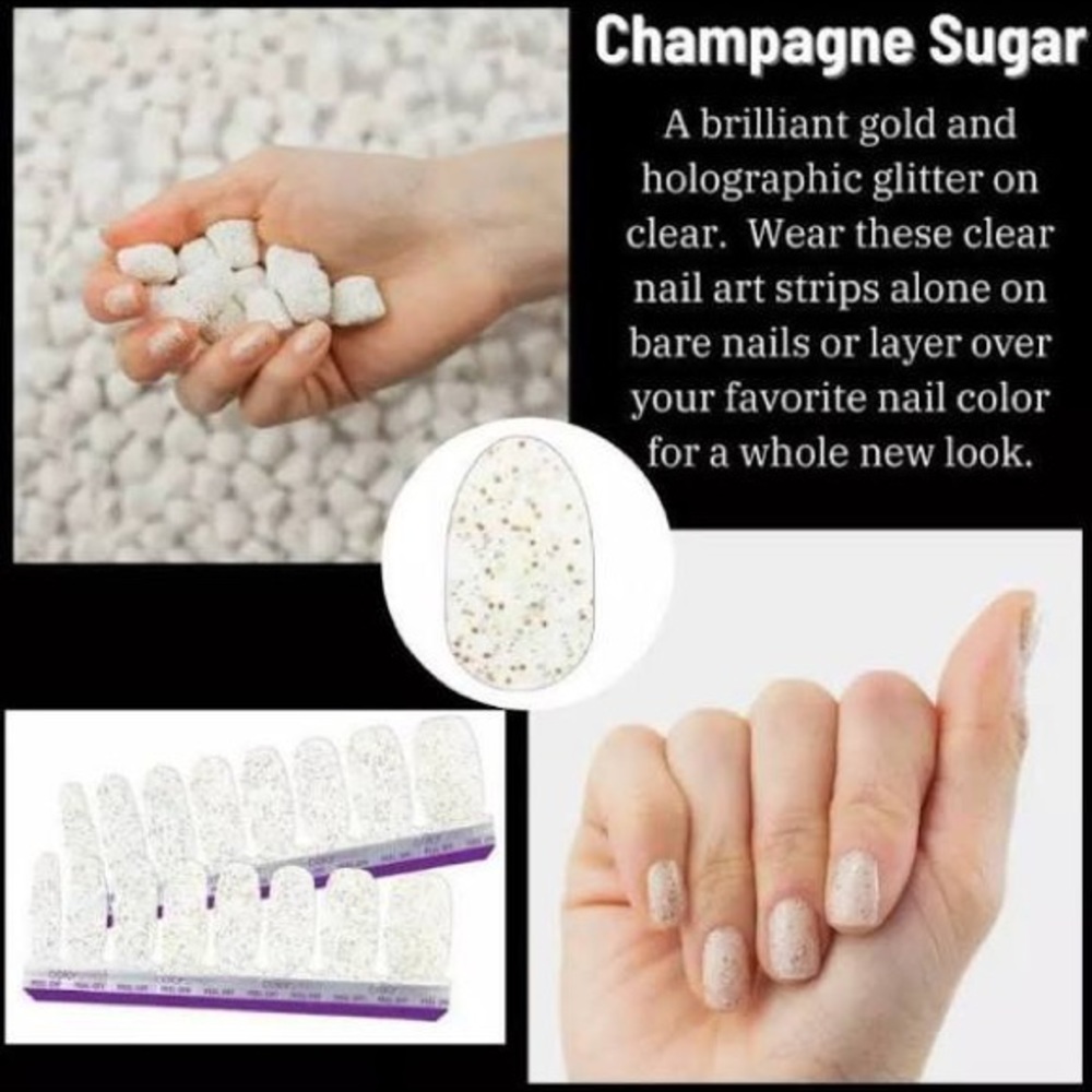 Champagne sugar nail set